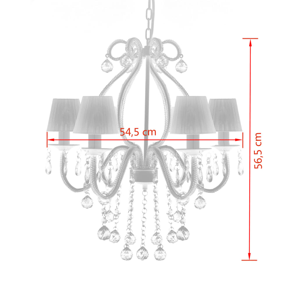 vidaXL Lustre com 2300 cristais branco