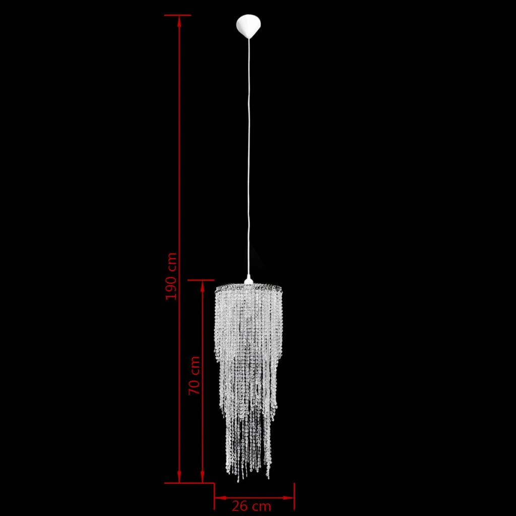 Candelabro de tecto, cristal / 26 x 70 cm