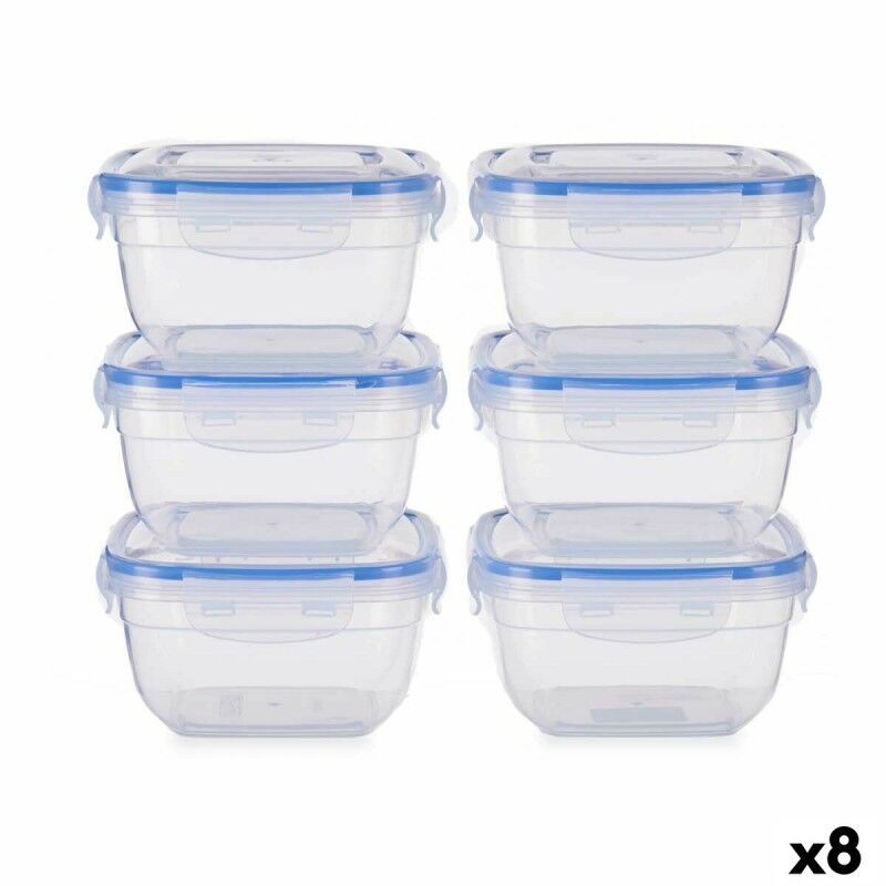 Leknes|Conjunto de Lancheiras Leknes 30103 Azul Transparente Plástico 900 ml 14,5 x 8,5 x 14,5 cm Hermético (8 Unidades) Leknes|Conjunto de Lancheiras Leknes 30103 Azul Transparente Plástico 900 ml 14,5 x 8,5 x 14,5 cm Hermético (8 Unidades)