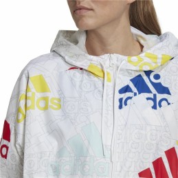 Casaco de Desporto para Mulher Adidas Essentials Multi-Colored Logo Branco