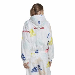 Casaco de Desporto para Mulher Adidas Essentials Multi-Colored Logo Branco