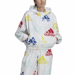 Casaco de Desporto para Mulher Adidas Essentials Multi-Colored Logo Branco