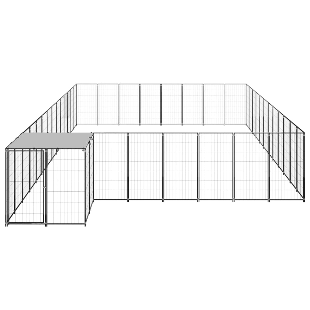 vidaXL Canil 30,25 m² aço preto