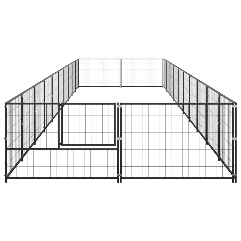 vidaXL Canil para cães 20 m² aço preto