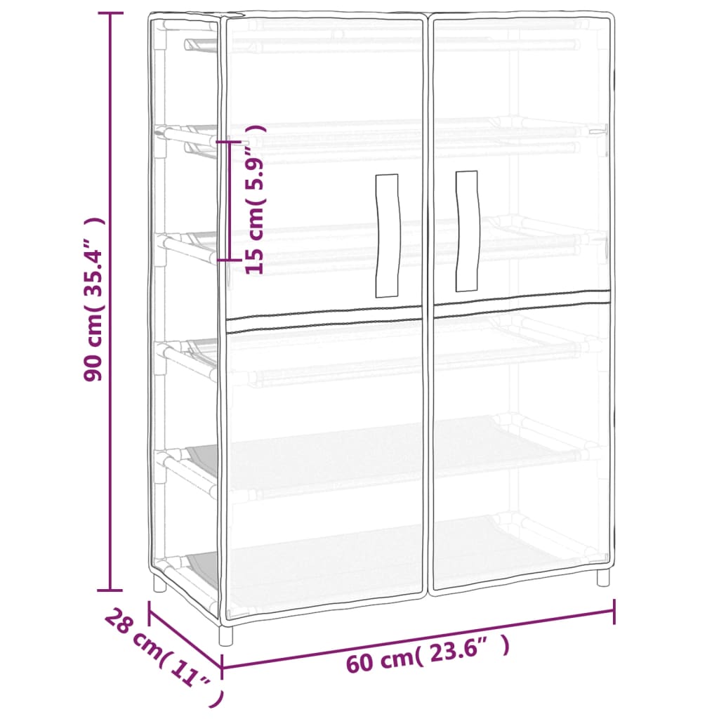 vidaXL Sapateira 60x28x90 cm tecido Creme