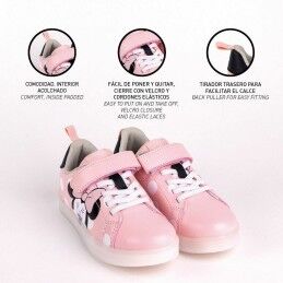 Minnie Mouse|Sapatilhas Desportivas com LED Minnie Mouse Velcro Cor de Rosa