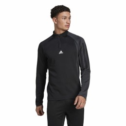 Camisola de Manga Comprida Homem Adidas 1/4-Zip Preto