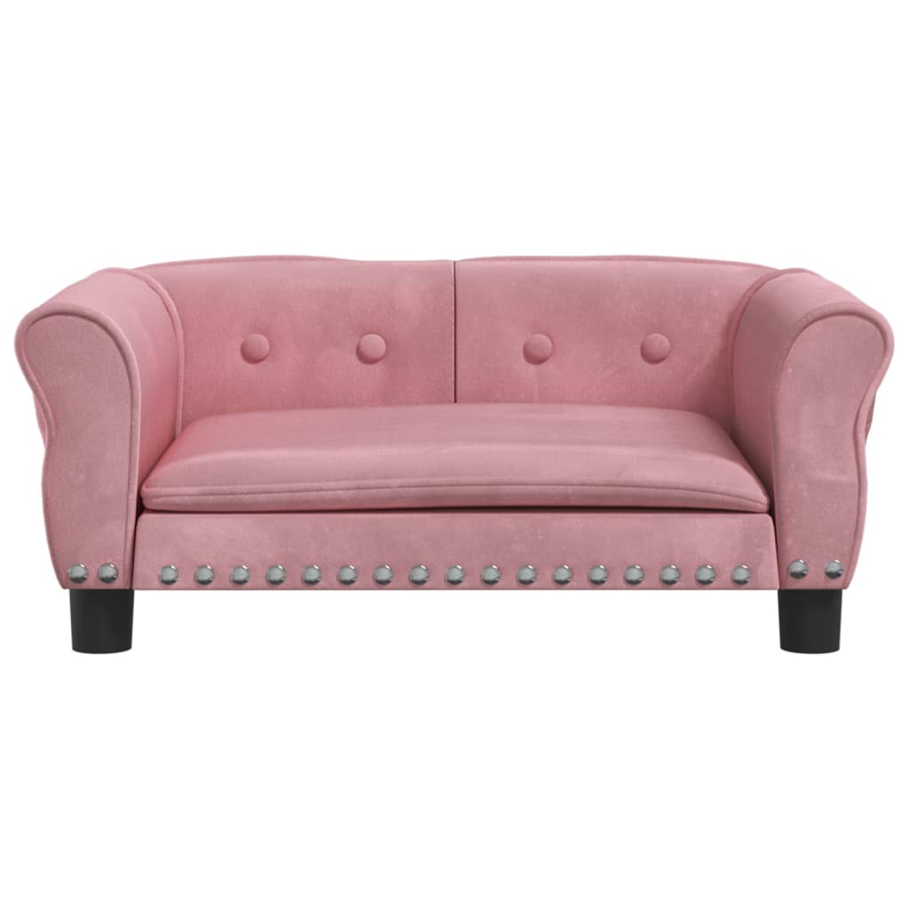 vidaXL Cama para cães 70x45x30 cm veludo rosa