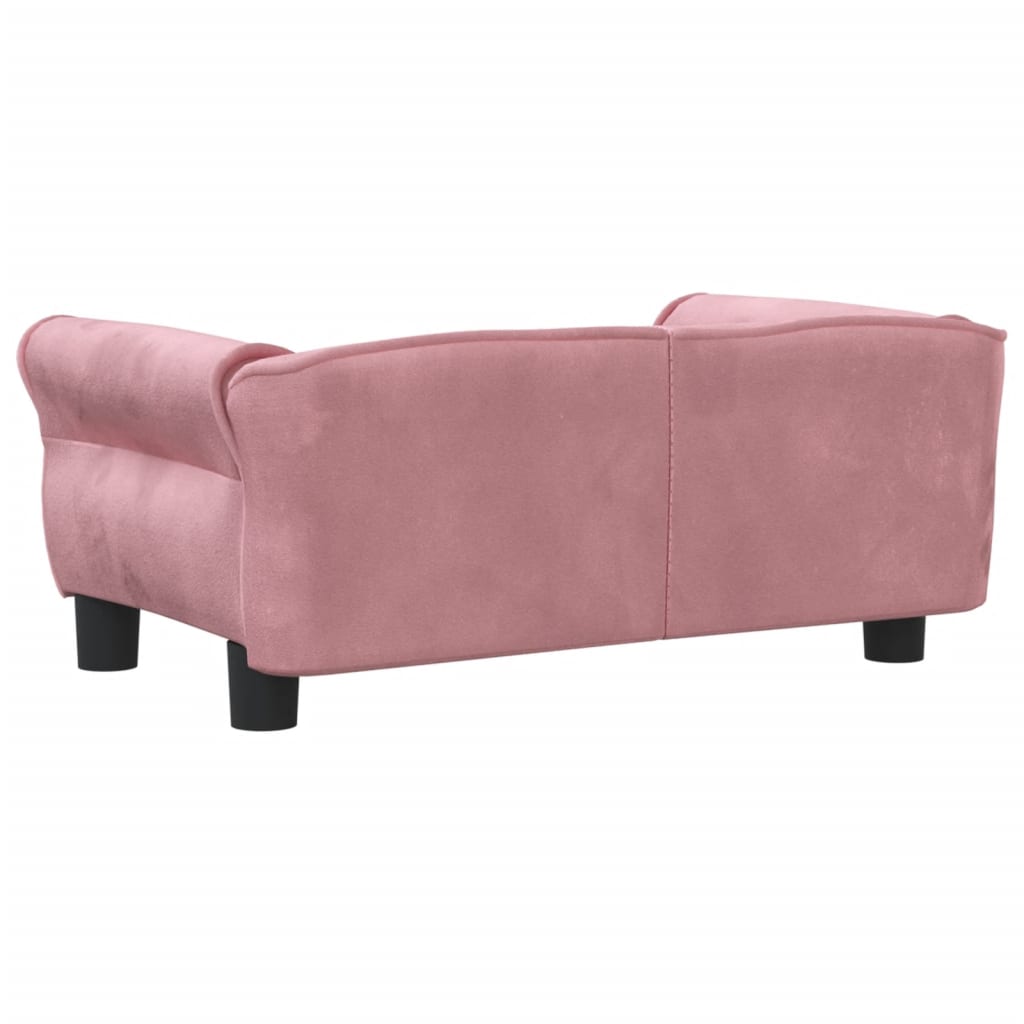 vidaXL Cama para cães 70x45x30 cm veludo rosa