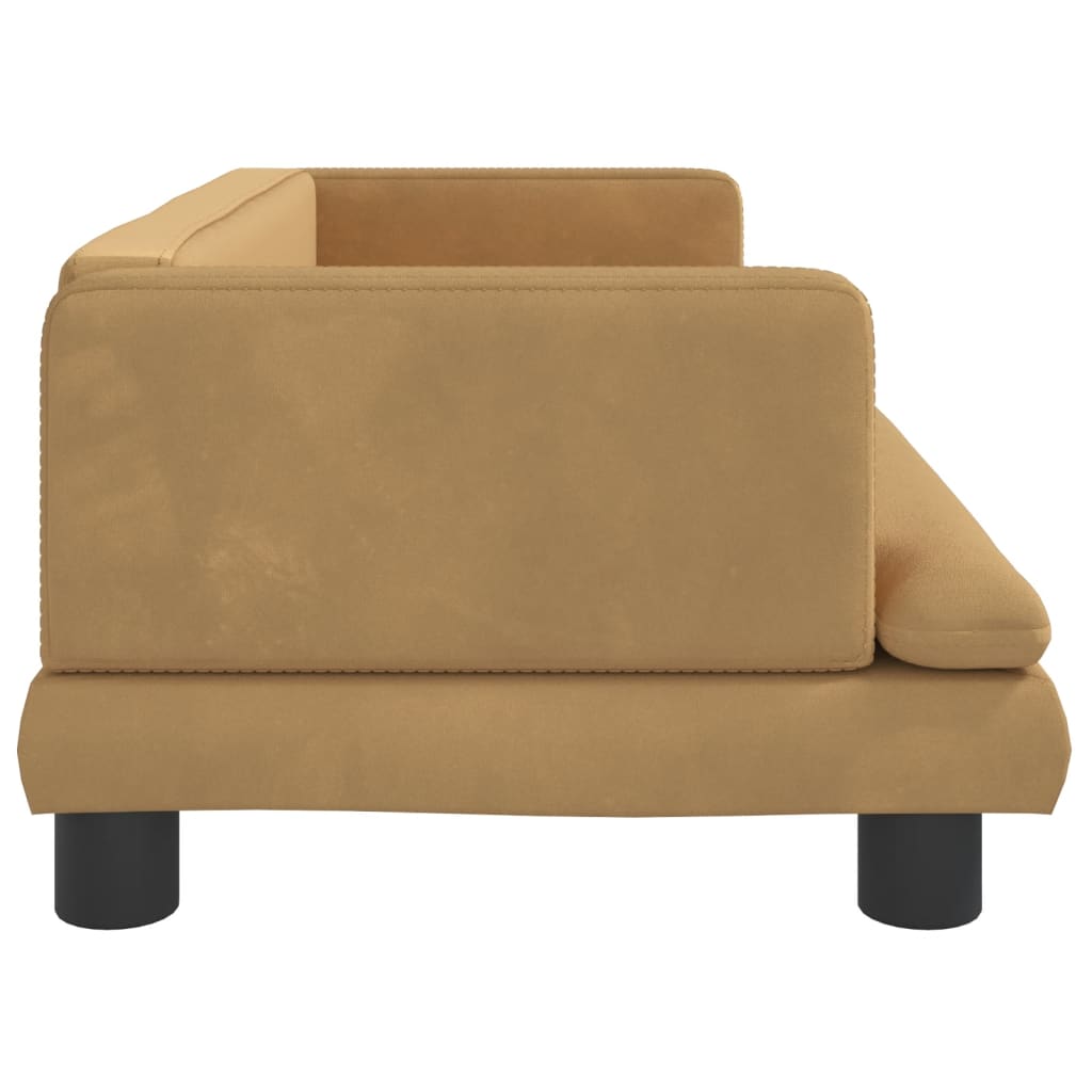 vidaXL Cama para cães 80x45x30 cm veludo castanho