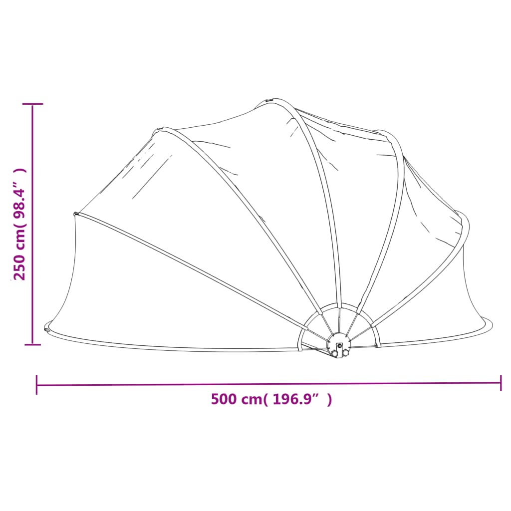 vidaXL Cúpula de piscina 500x250 cm