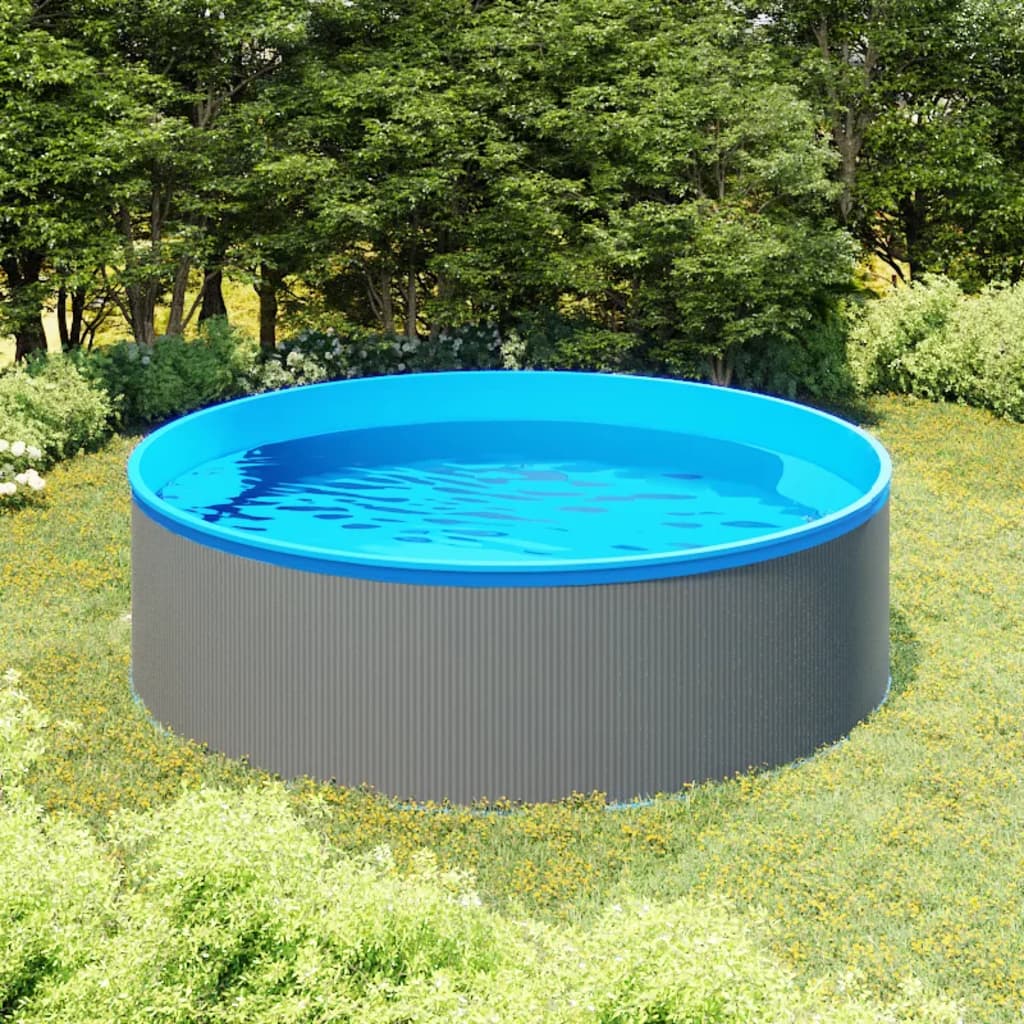 vidaXL Piscina splasher 350x90 cm cinzento