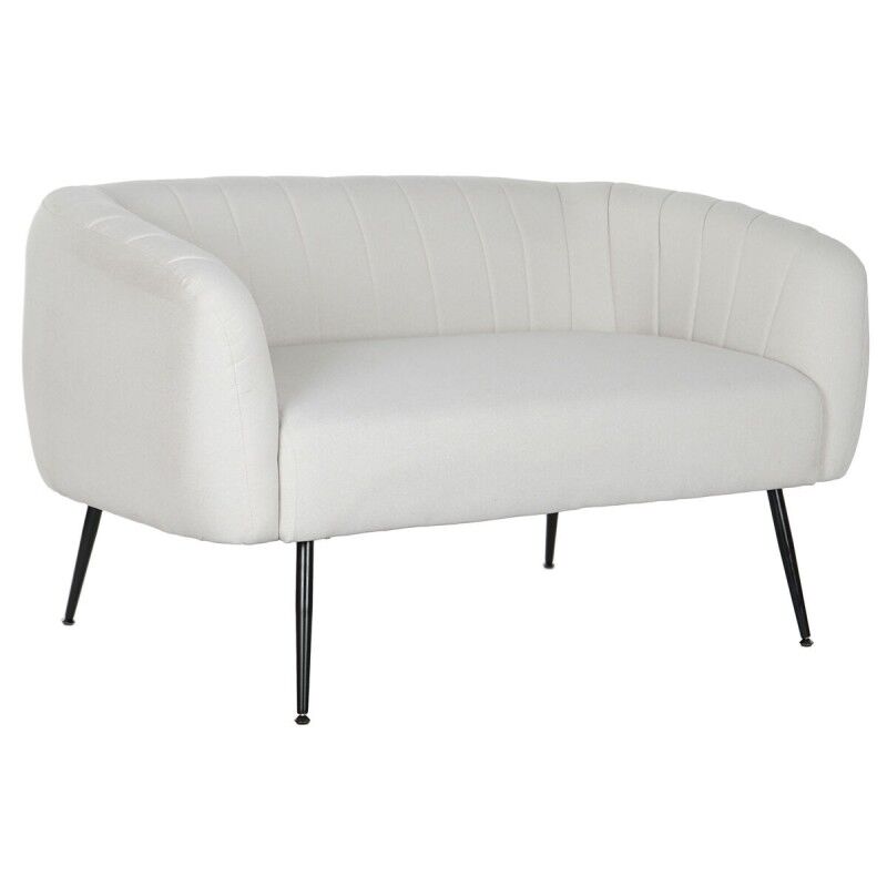 DKD Home Decor|Sofá DKD Home Decor Preto Greige Espuma Madeira Metal Veludo Scandi 129 x 75 x 73 cm DKD Home Decor|Sofá DKD Home Decor Preto Greige Espuma Madeira Metal Veludo Scandi 129 x 75 x 73 cm