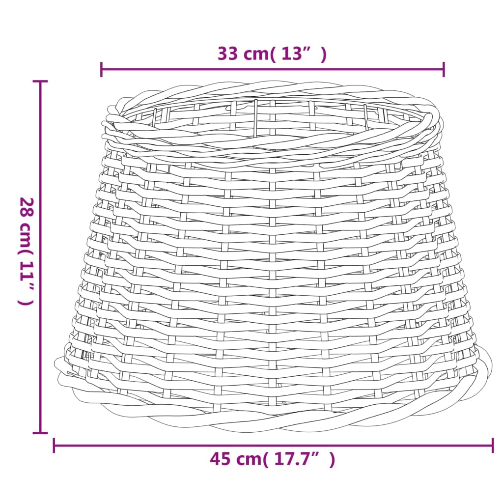 vidaXL Abajur Ø45x28 cm vime branco