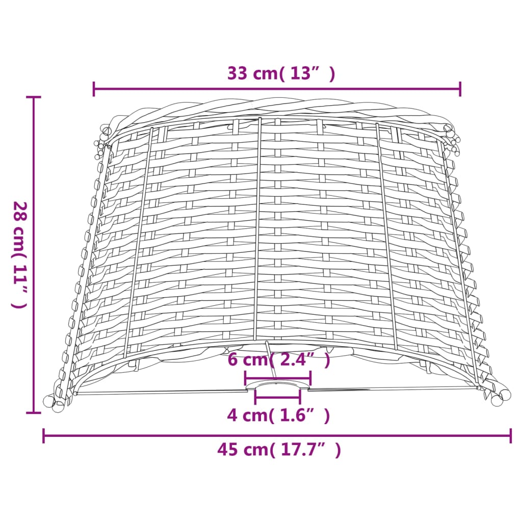 vidaXL Abajur Ø45x28 cm vime branco