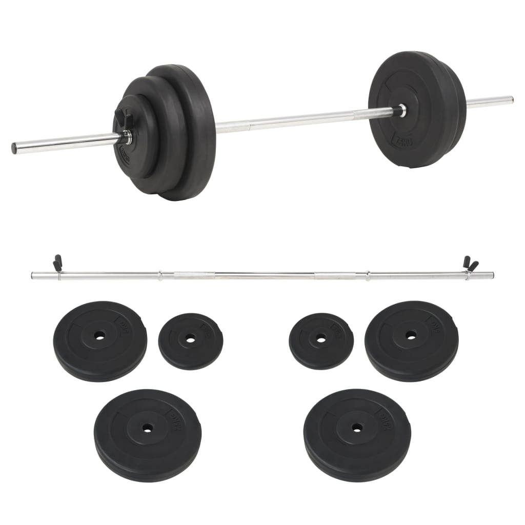 vidaXL Conjunto com barra 30 Kg