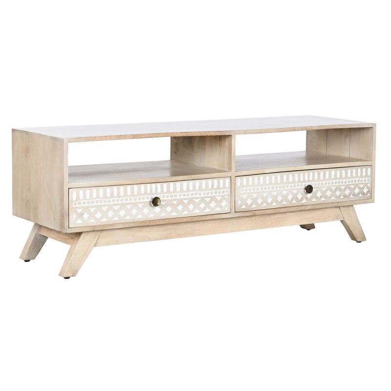DKD Home Decor|Móvel de TV DKD Home Decor Branco Natural Madeira de mangueira 130 x 40 x 45 cm DKD Home Decor|Móvel de TV DKD Home Decor Branco Natural Madeira de mangueira 130 x 40 x 45 cm