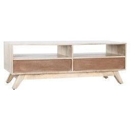 DKD Home Decor|Móvel de TV DKD Home Decor Branco Natural Madeira de mangueira 130 x 40 x 45 cm