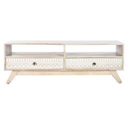 DKD Home Decor|Móvel de TV DKD Home Decor Branco Natural Madeira de mangueira 130 x 40 x 45 cm