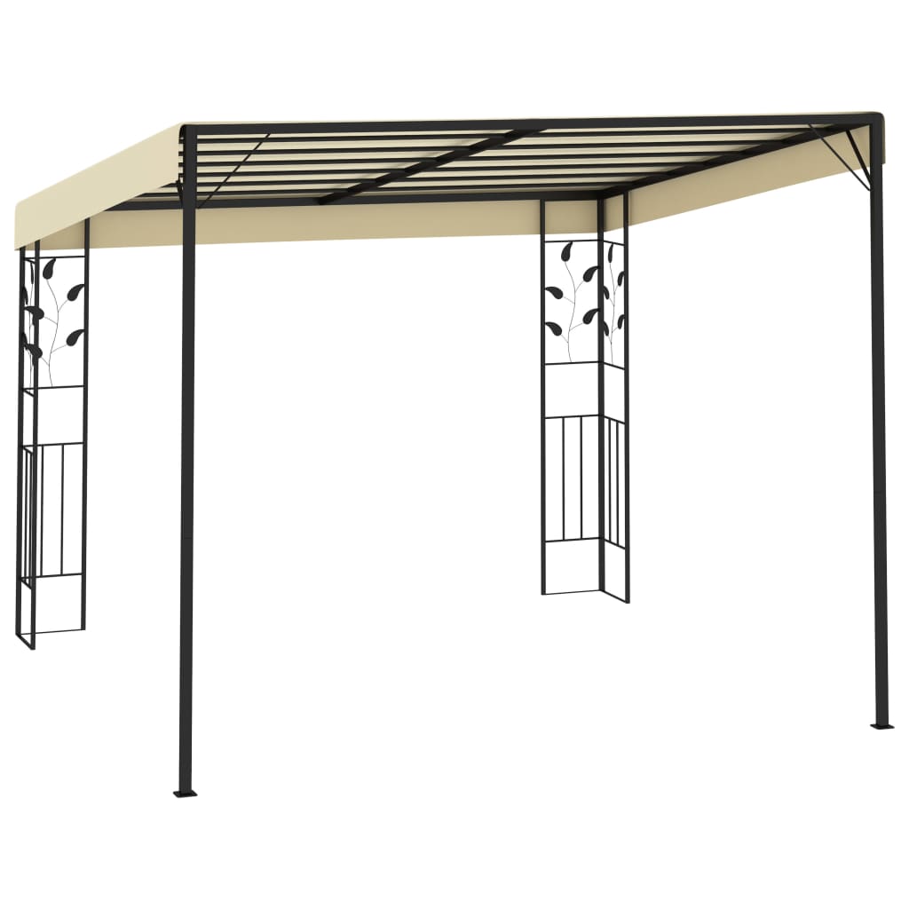 vidaXL Gazebo de parede 3x3x2,5 m creme