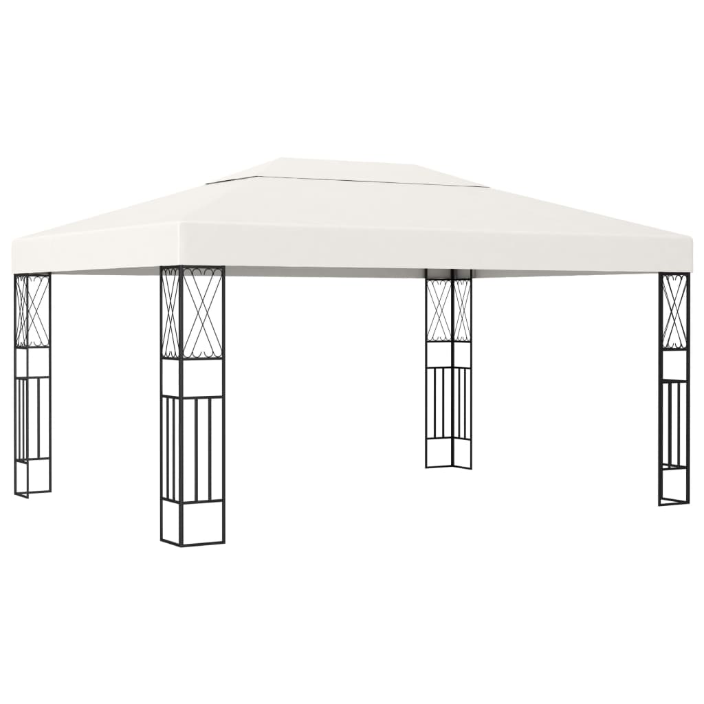 vidaXL Gazebo 3x4 m tecido creme