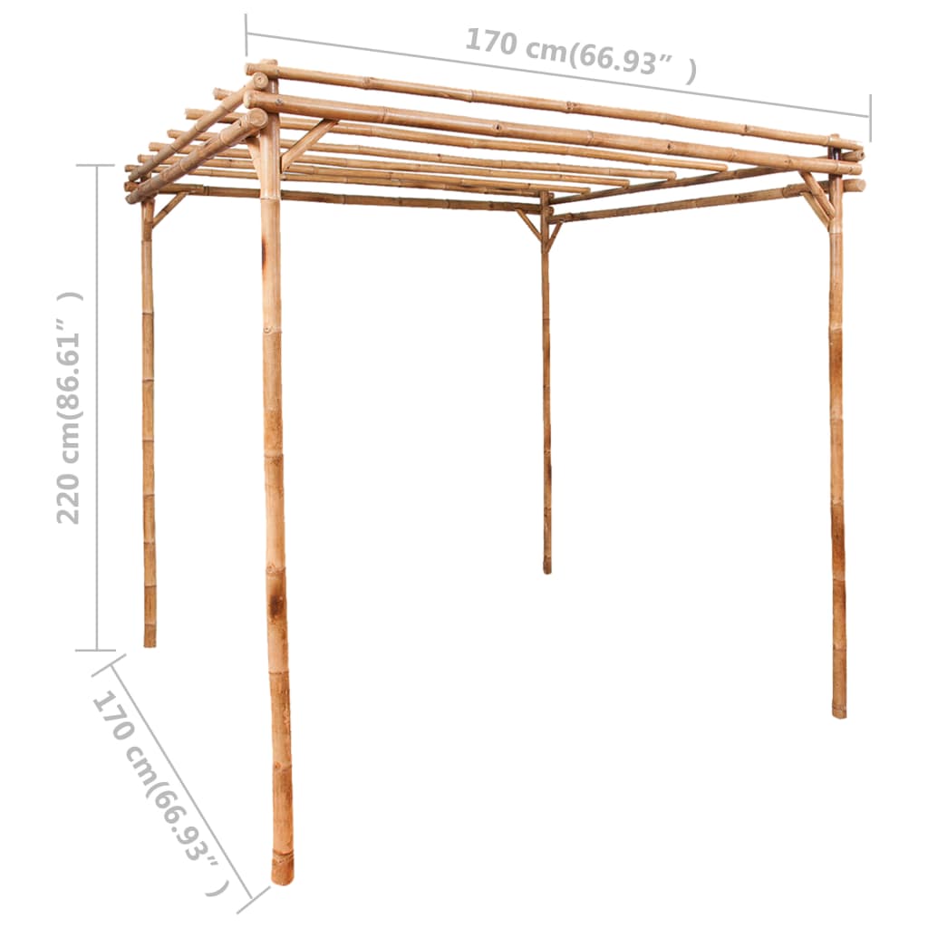 vidaXL Pérgola de bambu 170x170x220 cm