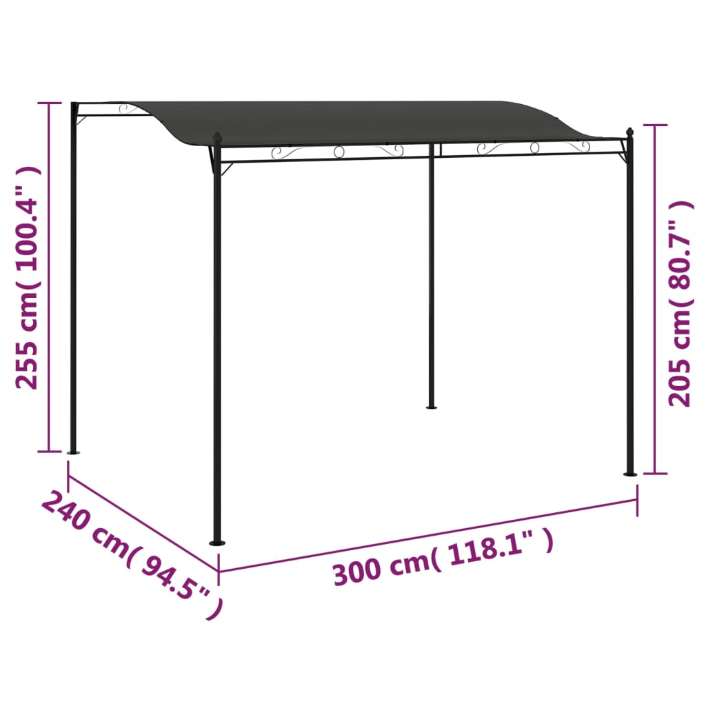 vidaXL Toldo 3x2,4 m antracite