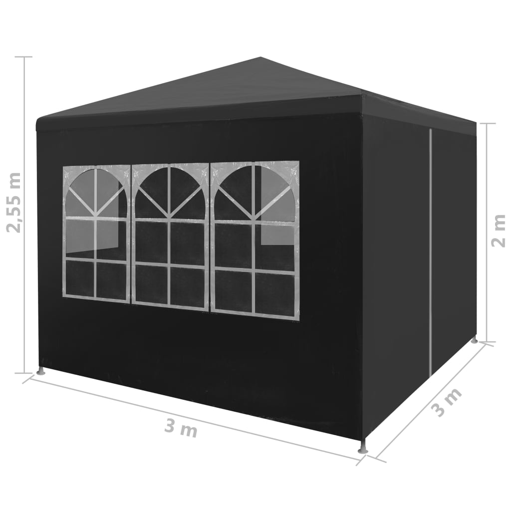 vidaXL Tenda para festas 3x3 m antracite