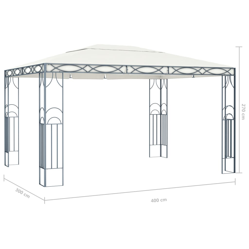 vidaXL Gazebo 400x300 cm cor creme