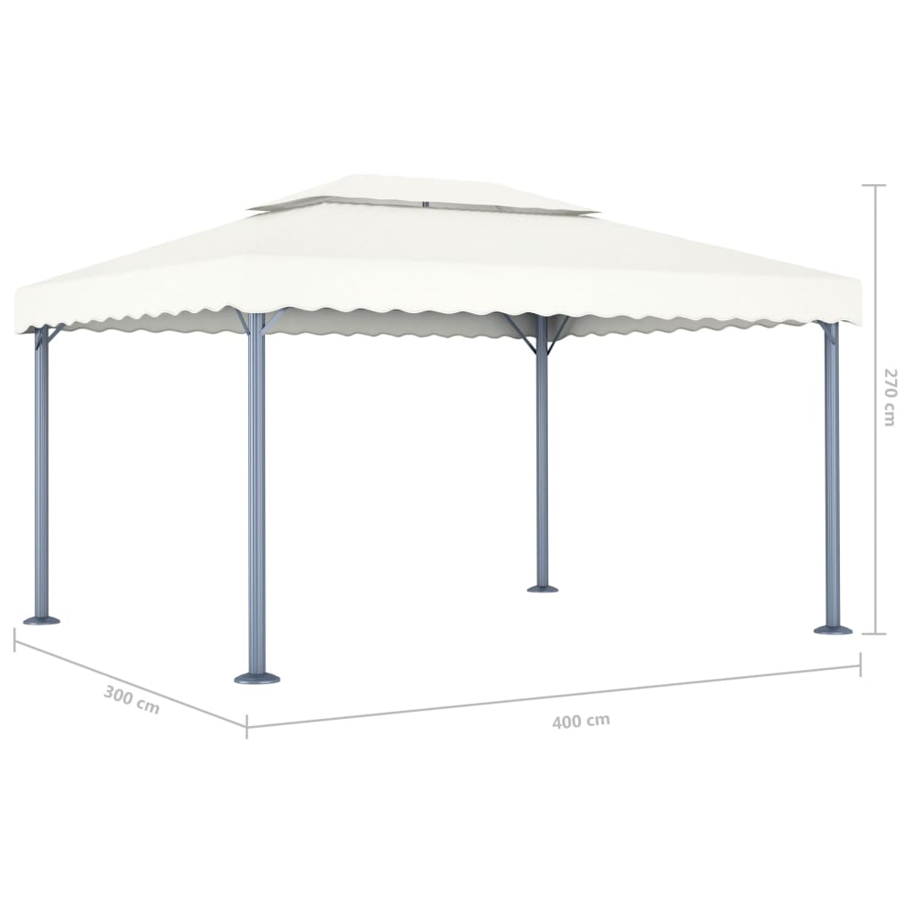 vidaXL Gazebo 400x300 cm alumínio creme