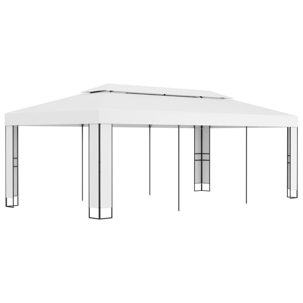 vidaXL Gazebo com telhado duplo 3x6 m branco