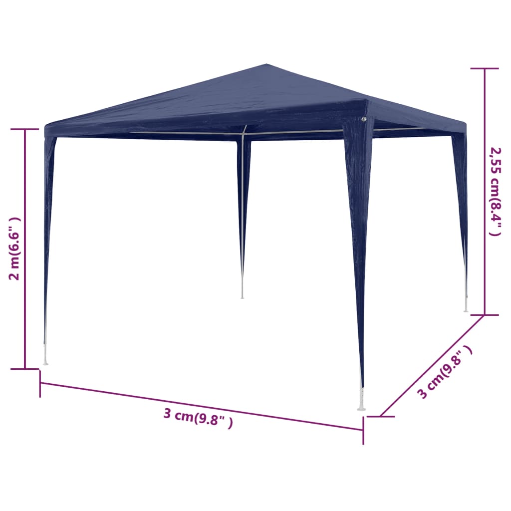 vidaXL Tenda para festa 3x3 azul