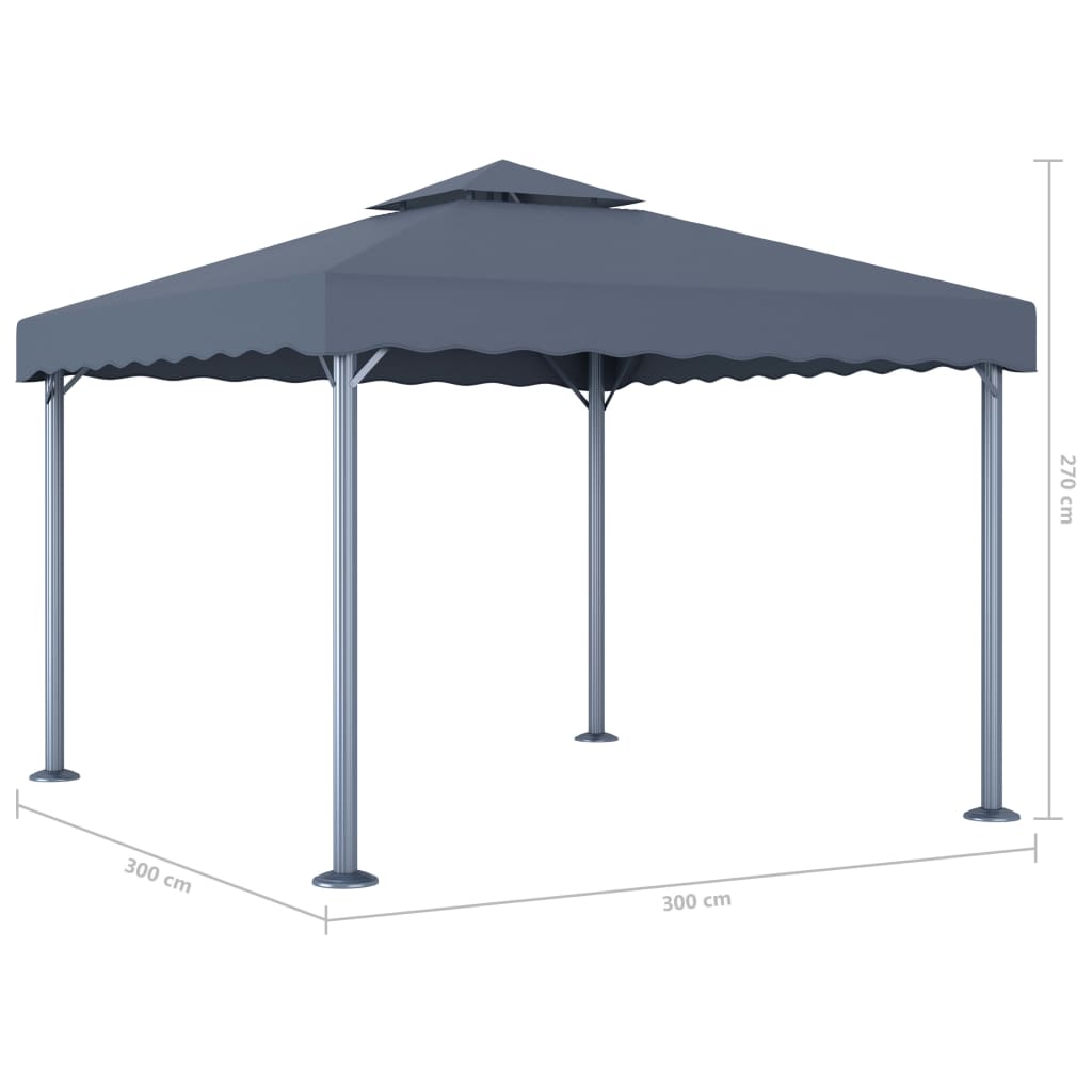 vidaXL Gazebo 300x300 cm alumínio antracite