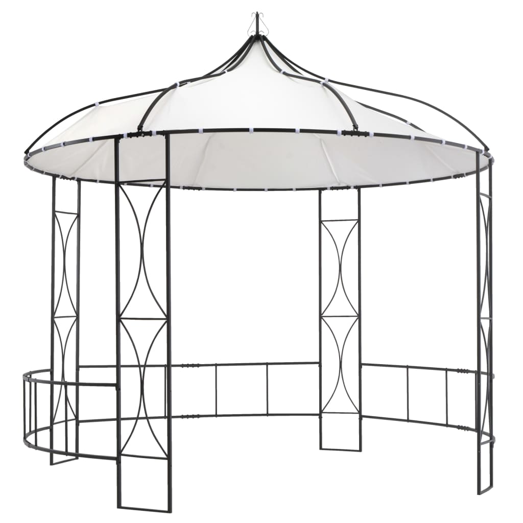 vidaXL Gazebo redondo 300x290 cm branco