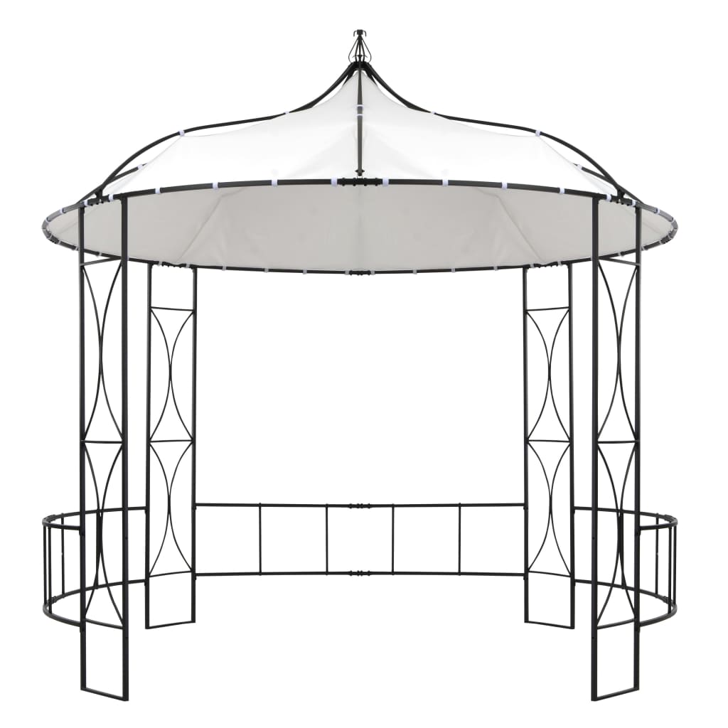 vidaXL Gazebo redondo 300x290 cm branco