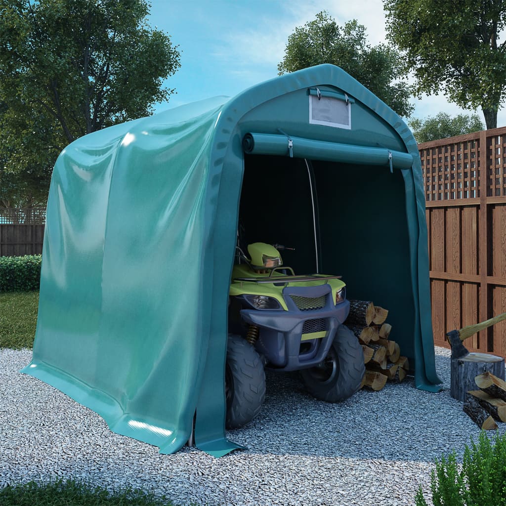 vidaXL Tenda de garagem em PVC 1,6x2,4 m verde