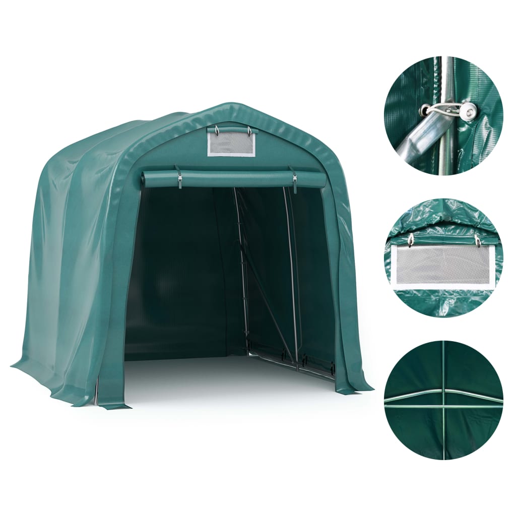 vidaXL Tenda de garagem em PVC 1,6x2,4 m verde