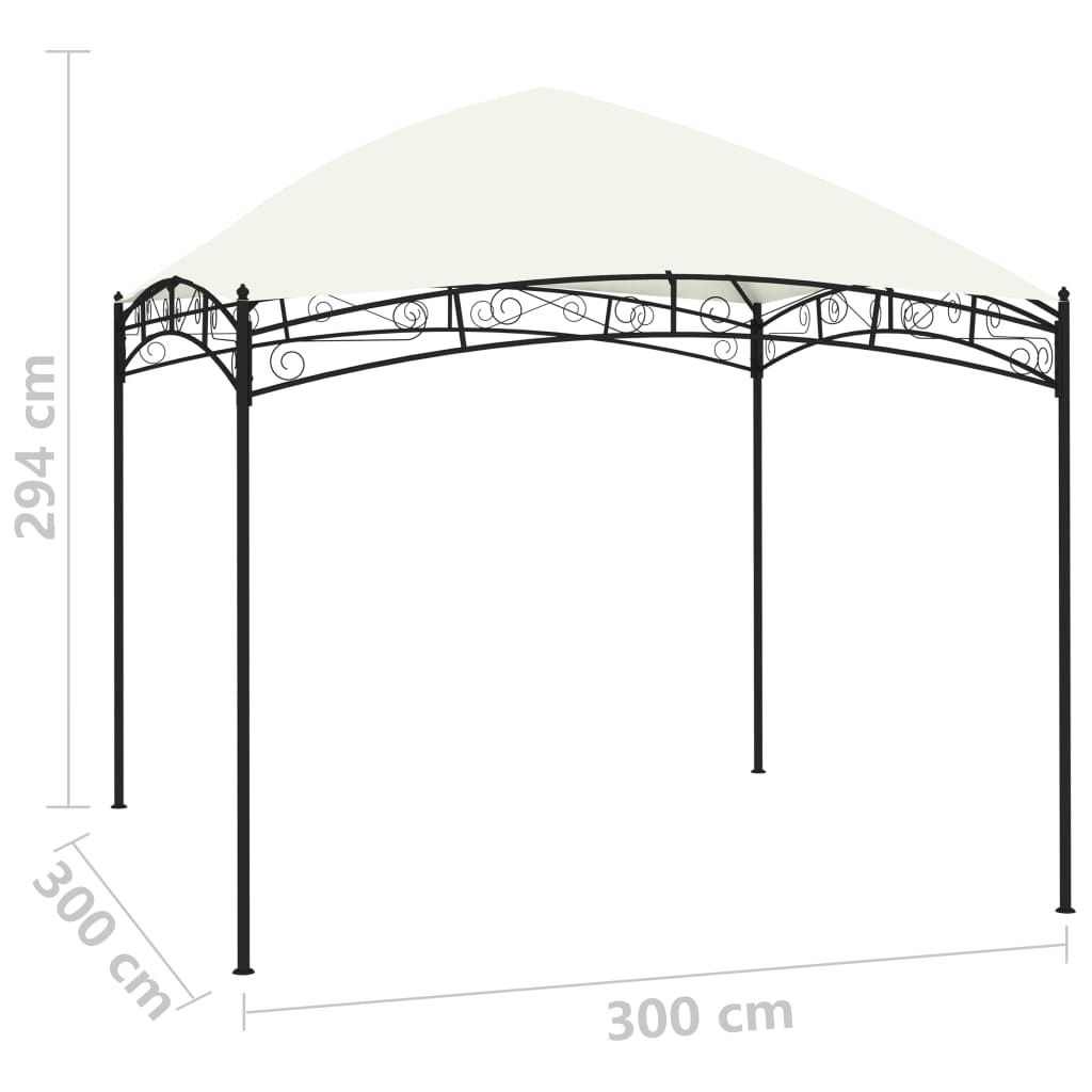 vidaXL Gazebo de jardim 3x3 m 180 g/m² creme