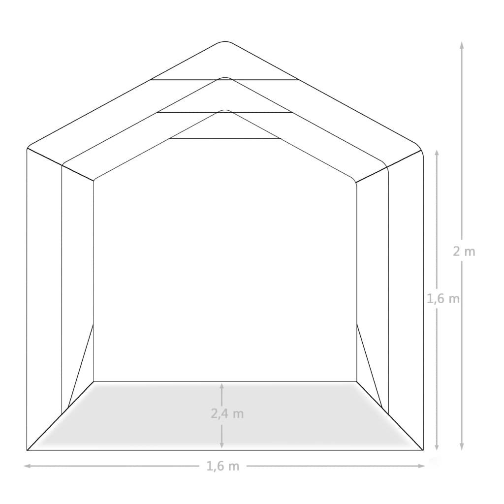 vidaXL Tenda de garagem em PVC 1,6x2,4 m verde