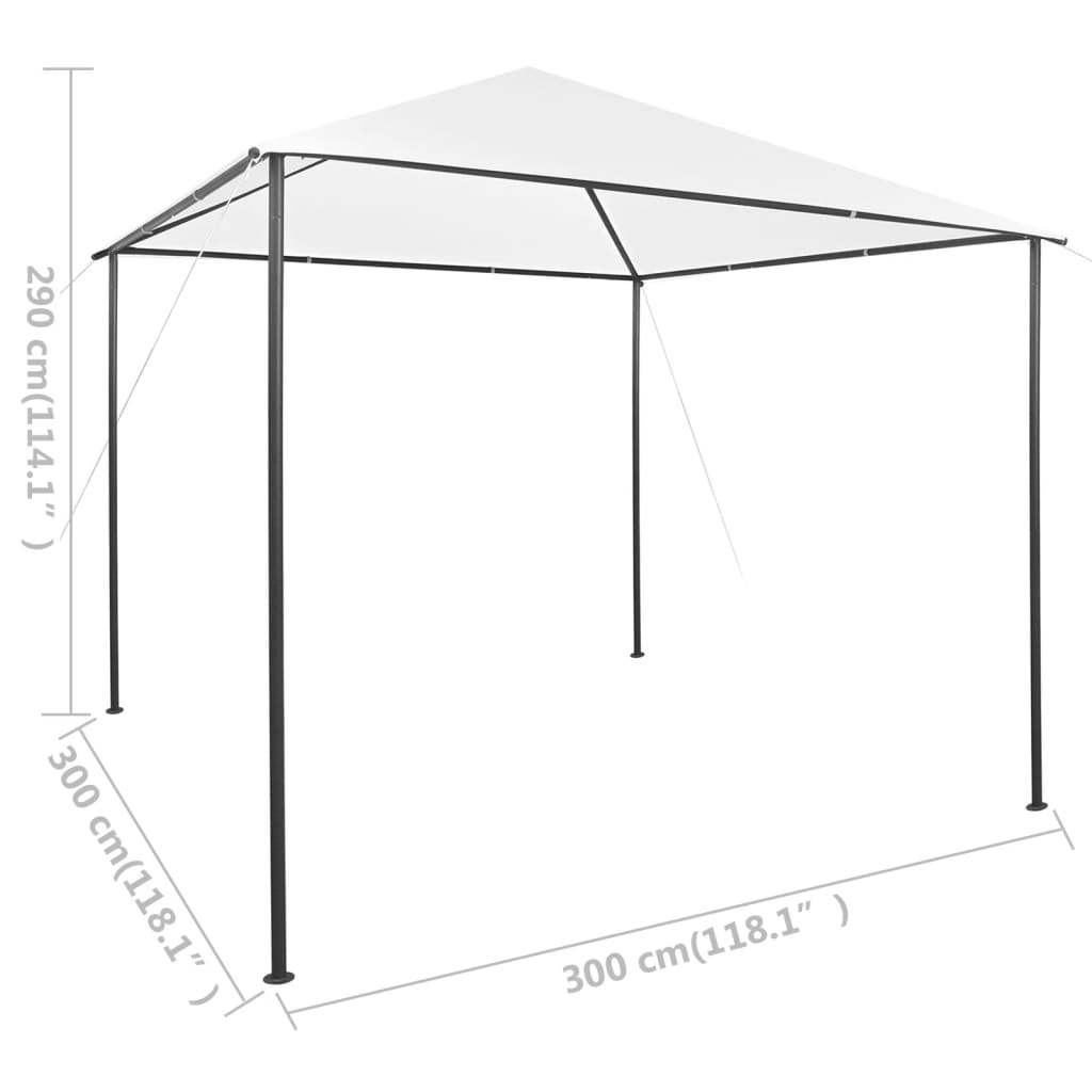 vidaXL Gazebo 3x3x2,9 m 180 g/m² branco