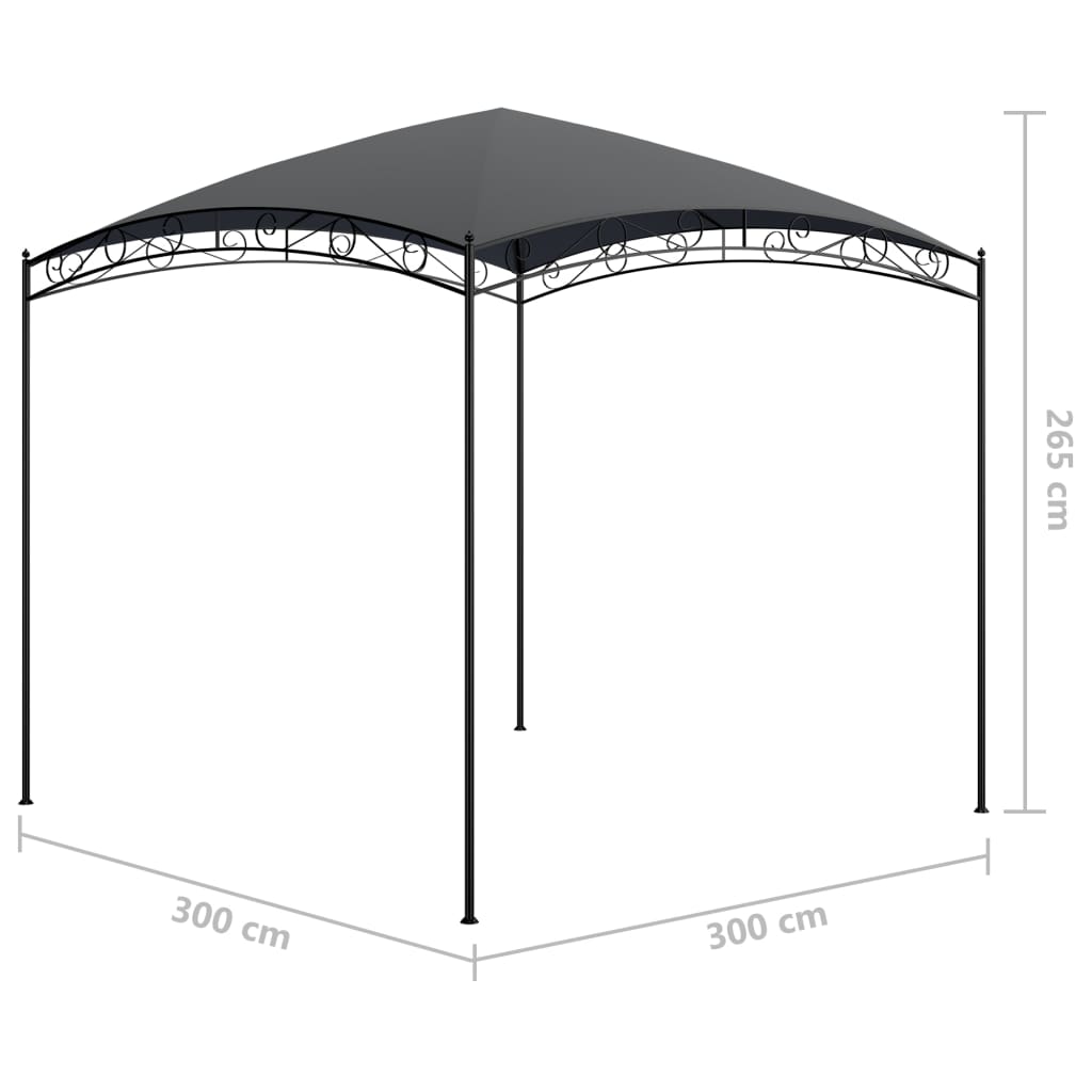 vidaXL Gazebo 3x3x2,65 m 180 g/m² antracite