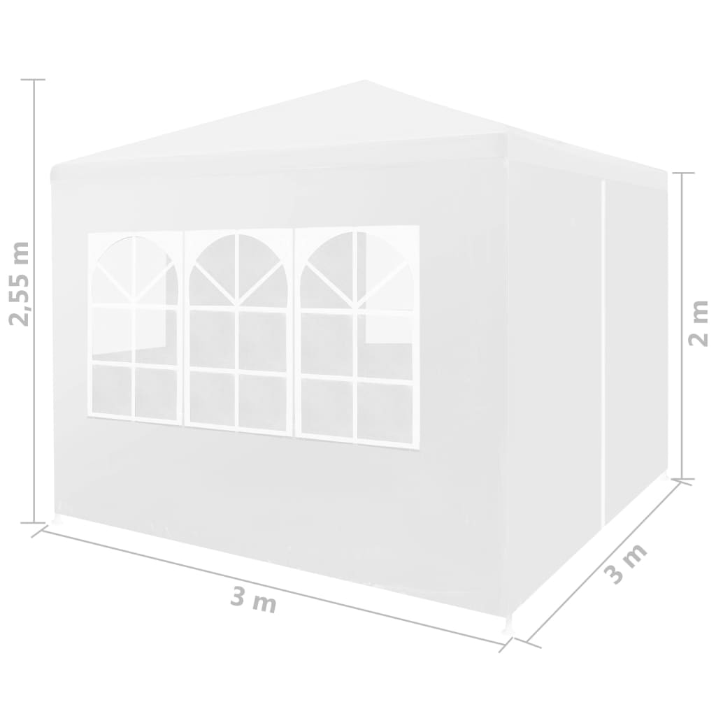 vidaXL Tenda para festas 3x3 m branco