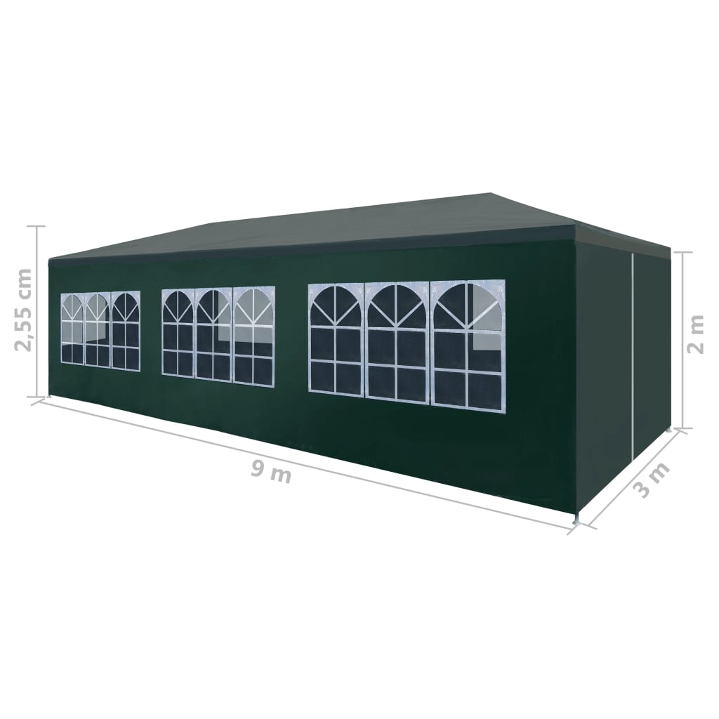 vidaXL Tenda para festas 3x9 m verde