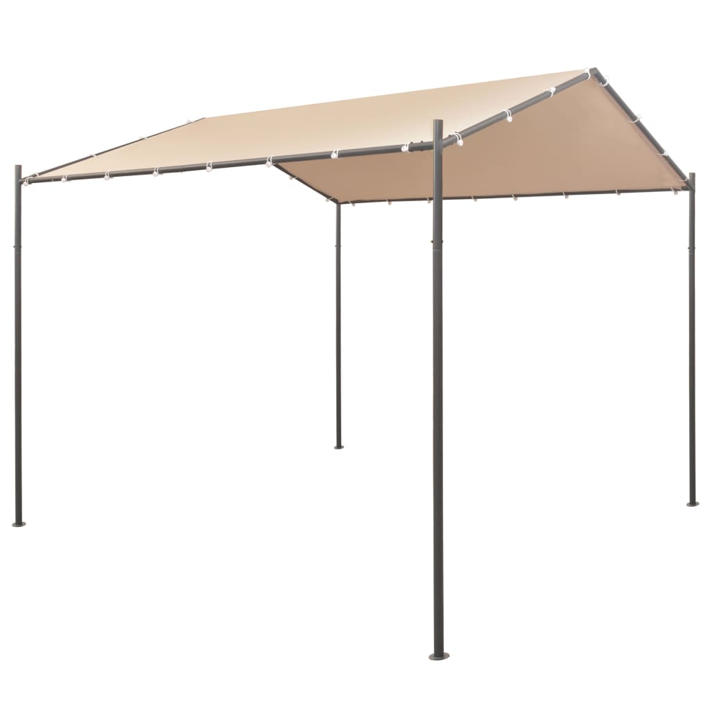 vidaXL Gazebo tenda com toldo 3x3 m aço bege