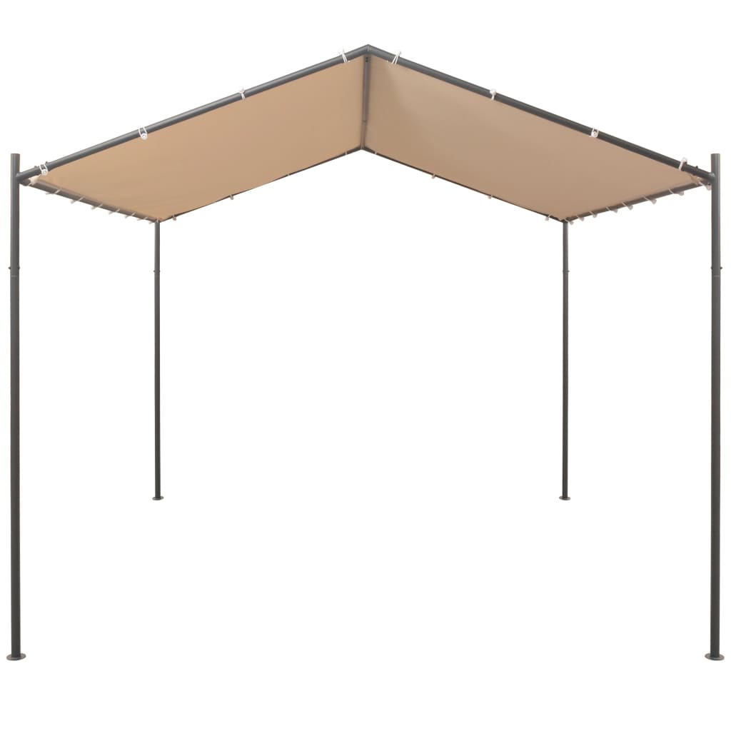 vidaXL Gazebo tenda com toldo 3x3 m aço bege