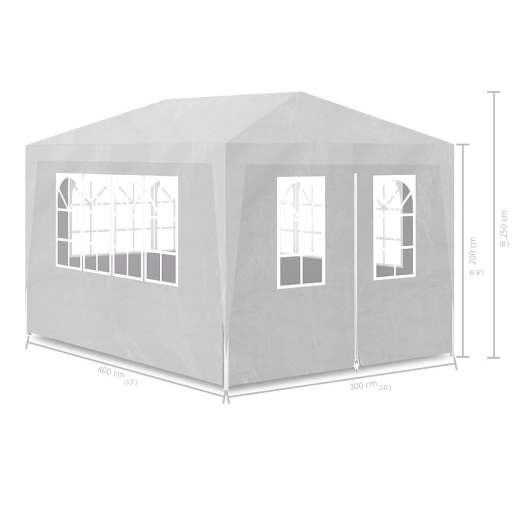 vidaXL Tenda para festas 3x4 m branco