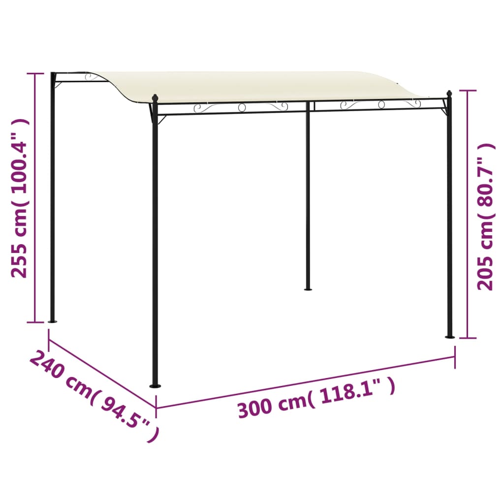 vidaXL Gazebo tecido branco nata