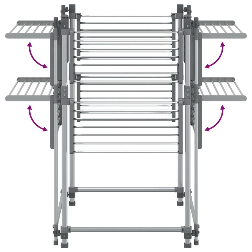 vidaXL Estendal 107x107x120 cm alumínio