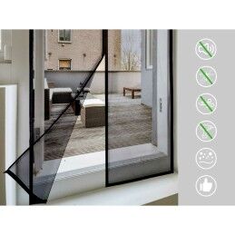 Kipit|Mosquiteiro Kipit BA2301-490 Preto Poliéster Íman 90 x 210 cm Magnética (12 Unidades)