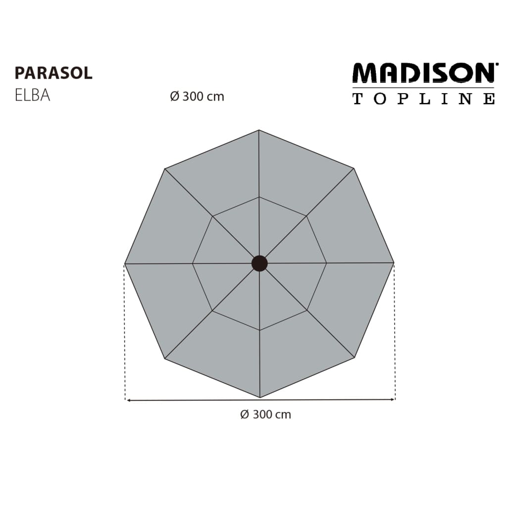 Madison Guarda-sol Elba 200 cm cor cru